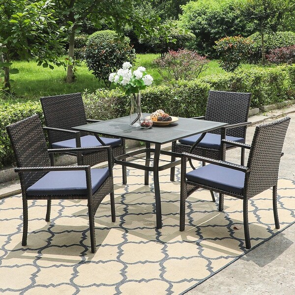 Shop PHI VILLA Seats up to 4 Outdoor Dining Sets, 37" Square Metal